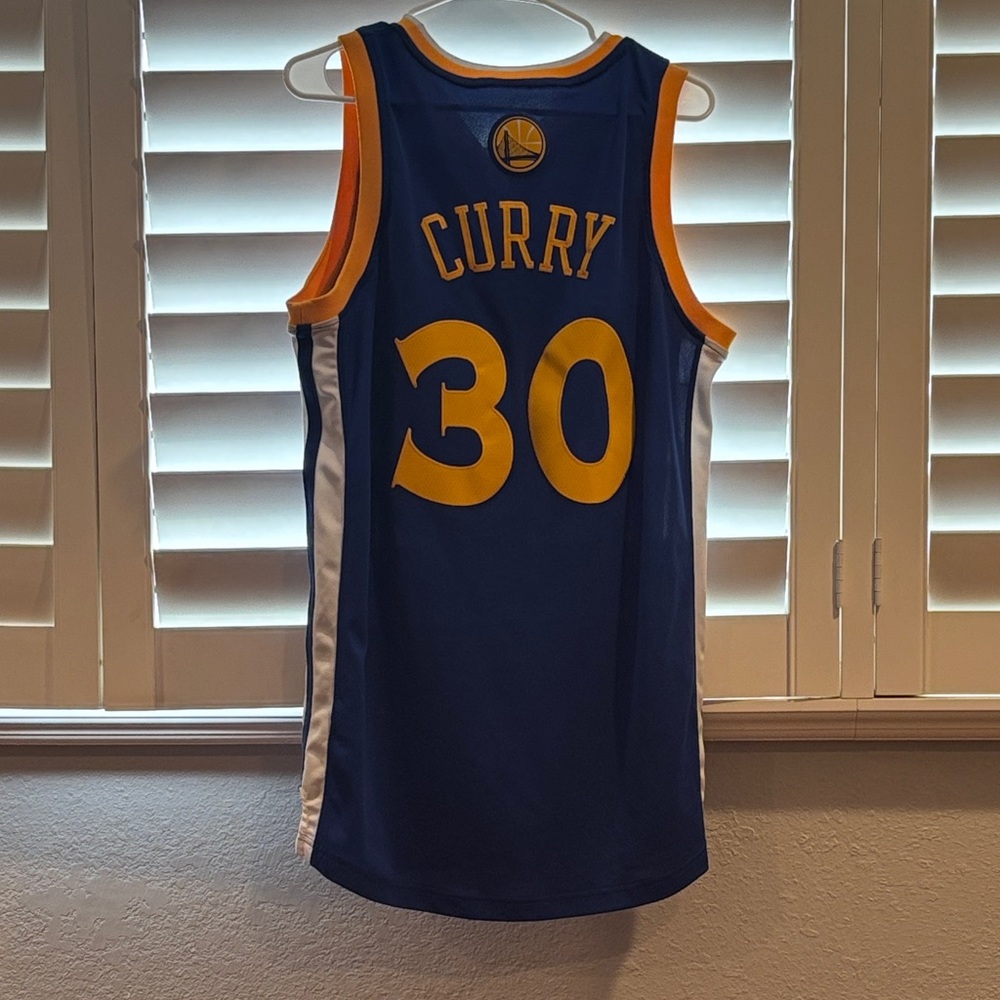 Adidas Blue and Yellow Golden State Warriors Jersey